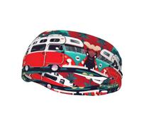 Happy Camper Red Headband Hair Sweat Headband Head Wrap Hair Non-Slip Stretchable Washable Makeup Headband