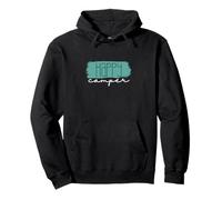 Happy Camper Retro Brushstroke - Fun Camping Vibes Graphic Pullover Hoodie