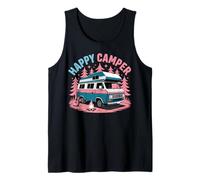 Happy Camper Retro RV Campfire Guitar Night Forest Tank Top