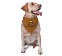 Happy Camper Summer Dog Bandana，Adorable Puppy Accessory for The avid Camper ，Pet Neckerchief for Pets Daily Wear Photo Prop Party Supplies,Funny Cute Dog Bandana (Brown)