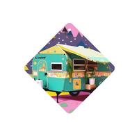 Happy Camper Trailer Printing 10 Pcs Car Air Freshener Hanging Sheets Scented Hanging Sheets With Rope For Home