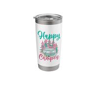 Happy Camper with Vibrant Floral Elements Stainless Steel Insulated Tumbler