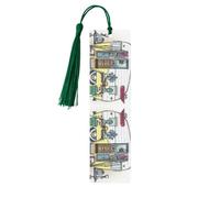 Happy Campers Print 5pcs Wooden Bookmarks with Tassels, Reading Page Markers Book Marks, Gifts for Men Women