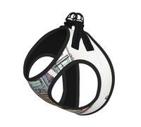 Happy Campers Print Adjustable Harness Leash Set For Cats And Dogs, Soft Breathable Kitten Puppy Mesh Vest With Reflective Design, Escape-Proof Lead For Small Pets Walking Training