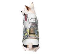 Happy Campers Print Dog Hoodie Sweatshirt For Small Dogs, Warm, Soft And Breathable Pet Clothes, Easy To Wear Jumper For Winter And Fall Warm