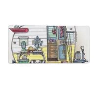 Happy Campers Print Large Gaming Mouse Pad (90x40cm / 36x16in) Extended Desk Mat for Gaming & Work