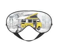Happy Campers Print Satin Sleep Mask & Eye Mask | Deep Dream Sleep Masks for Women & Men | Soft Sleeping Eye Mask to Nourish Skin