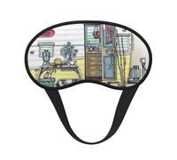 Happy Campers Print Sleep Mask, Eye Sleeping Mask for Women and Men for Total Darkness, Reduces Puffy Eye Mask