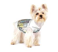 Happy Campers Print Small Dog Clothes Pet Vest, Soft Cotton Sleeveless T-Shirts Breathable Pet Tank Top Apparel For Puppies And Cats
