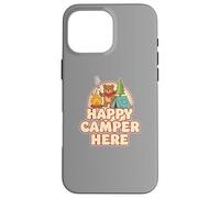 Happy Camping Bear Camper Tent Marshmallow Funny Retro Case for iPhone 16 Pro Max