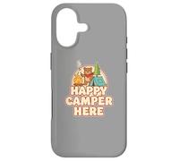 Happy Camping Bear Camper Tent Marshmallow Funny Retro Case for iPhone 17