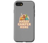 Happy Camping Bear Camper Tent Marshmallow Funny Retro Case for iPhone SE (2020) / 7/8
