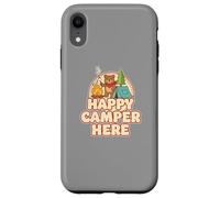 Happy Camping Bear Camper Tent Marshmallow Funny Retro Case for iPhone XR