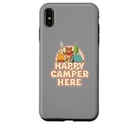 Happy Camping Bear Camper Tent Marshmallow Funny Retro Case for iPhone XS Max