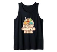 Happy Camping Bear Camper Tent Marshmallow Funny Retro Tank Top