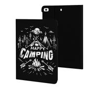 Happy Camping Night Bonfire Slim Case Compatible with iPad 10th 9th 8th 7th Generation 2022 2021 2020 2019 Protective Cover Stand
