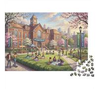 Happy Campus Life 1000 Piece Jigsaw Puzzle,Home Wall Decor,Educational Toy,Great Gifts School,Premium Cardboard,Adults & Kids 14+,Impossible Challenge,Stress Relief 38x26cm