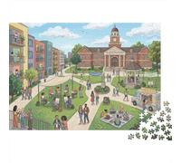 Happy Campus Life 1000 Piece Jigsaw Puzzle,Premium Cardboard,Whimsical Challenge,Adults & Kids 14+ School,Home Wall Decor,Gift Idea,Educational Toy,Stress Relief 70x50cm