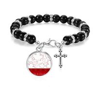 Happy Canada Day 4th of July Maple Beaded Bracelet Boho Jewelry