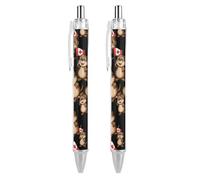 Happy Canada Day Stylish Retractable Ballpoint Pen 0.5mm Fine Roller Black Inks for Diary Pens 2 PCS AS PIC 1