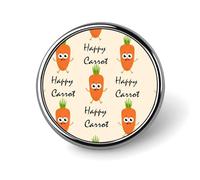 Happy Carrot Badge,Comfort Light in Weight Round Emblem Cute Funny Decor Brooch Smooth Does Not Fade Badges for Hats Jackets Coat Shirt