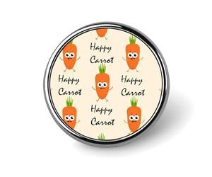 Happy Carrot Badge,Comfort Light in Weight Round Emblem Cute Funny Decor Brooch Smooth Does Not Fade Badges for Hats Jackets Coat Shirt
