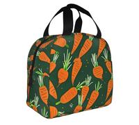 Happy Carrot Print Foldable Insulated Lunch Bag Meals Snacks Beverages Boys Girls Teenagers Picnics