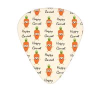 Happy Carrot Print Guitar Picks,12 Pack Guitar Plectrums Thin, For Bass Electric Acoustic Guitars Ukulele