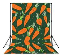 Happy Carrot Print Large 5Ã-7ft Seamless Polyester Fabric Photo Backdrop Curtain for Portrait Photoshoot Party Video
