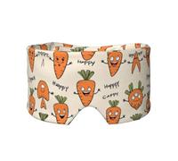 Happy Carrot Print Sleep Eye and Ear Muffs Mask - Soft & Breathable, Ideal for Travel, Meditation, and Nighttime Use