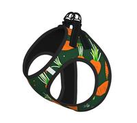 Happy Carrot Print Step in Dog Harness and Leash Set,Adjustable Reflective Harness for Small Dogs Cats