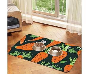 Happy Carrot Seamless Pattern Durable Pet Absorbent Tablecloth Non-Slip Dining Pad For Dog Cat Food Water Bowls Feeder Mat