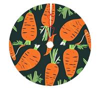 Happy Carrot Seamless Pattern Print Christmas Tree Skirt 48 Inch, Evergreen Trees Ornament Winter Holiday Mat Decoration