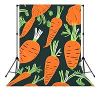 Happy Carrot Seamless Pattern Print Large 5Ã-7ft Seamless Polyester Fabric Photo Backdrop Curtain for Portrait Photoshoot Party Video