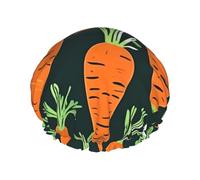 Happy Carrot Seamless Pattern Print Shower Cap For Women Lightweight Reusable Softdouble Waterproof Layers Leakproof.