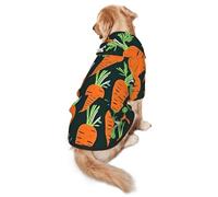 Happy Carrot Seamless Pattern Print Soft Dog Hoodie For Medium To Large Dogs, Warm And Breathable Winter Pet Sweatshirt, Easy To Wear Jumper For Cold Weather