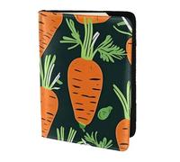 Happy Carrot Seamless Pattern Print Stylish Men Women 5.5 Inch Passport Travel Document Wallet For Secure Storag, Black, One Size