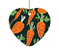 Happy carrot seamless pattern Print Xmas Ceramic Ornaments Christmas Tree Hanging Pendants Home Holiday Decor Gifts