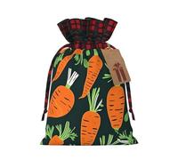 Happy Carrot Seamless Pattern Print Xmas Drawstring Gift Bags Reusable Christmas Bags Birthday For Wrapping Needs