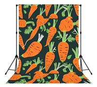 Happy Carrot Seamless Pattern Printed Photography Backdrop, Soft Photo Background With Rod Pocket For Studio, Family Photos, Video Recording & Party Decor - 5x7ft