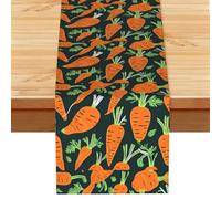 Happy carrot seamless pattern Printed Table Runner 13x72in - Durable Table Cloth for Kitchen Dining, Wedding & Holiday Table Decor