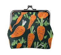 Happy Carrot Seamless Pattern Printing Coin Purse, Lightweight Minimalist Wallet For Music Festivals And Concerts, Black, One Size, Art Deco