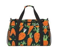 Happy Carrot Seamless Pattern Travel Bag, Weekender Bags For Women Men For Outdoor Adventures, Ideal For Camping And Hiking, Black, One Size