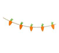 Happy Carrot Wreath Wood Beads Garland Spring Wall Decor Sign Banner