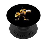 Happy Cartoon Bee Playing Electric Guitar Musician PopSockets Adhesive PopGrip