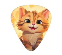 Happy cartoon cat guitar pick set, 3 different thicknesses, 12 pieces for a variety of instruments