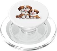 Happy Cartoon Cavalier Spaniel Dogs PopSockets PopGrip for MagSafe