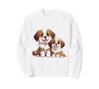 Happy Cartoon Cavalier Spaniel Dogs Sweatshirt