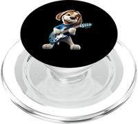 Happy Cartoon Dog Playing Electric Guitar Music Lover PopSockets PopGrip for MagSafe