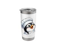 Happy Cartoon Penguin Chef Cooking in Kitchen Stainless Steel Insulated Tumbler